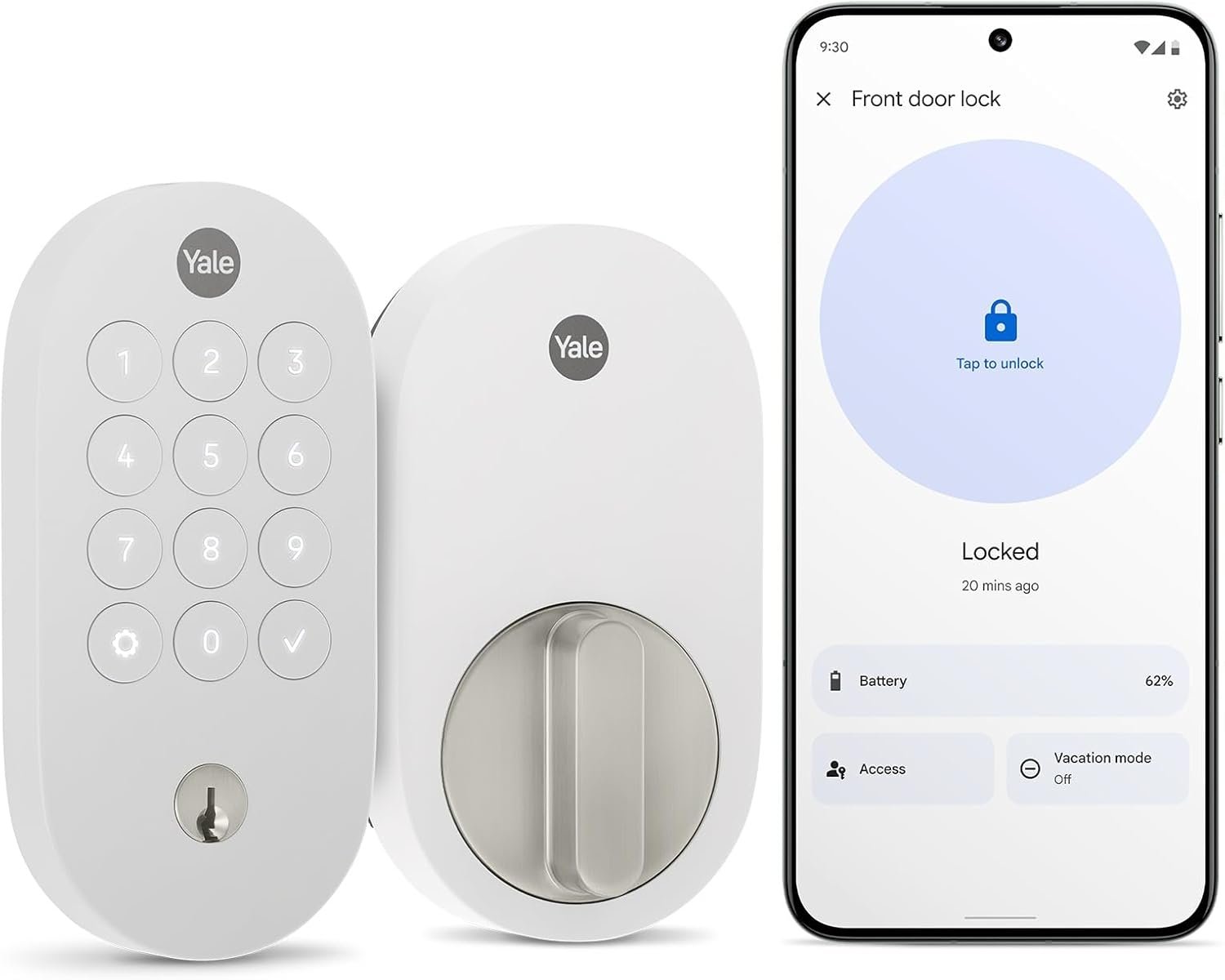 Yale Smart Lock with Matter – Made for Google Home – Snow – YRD510-MT1-SNW
