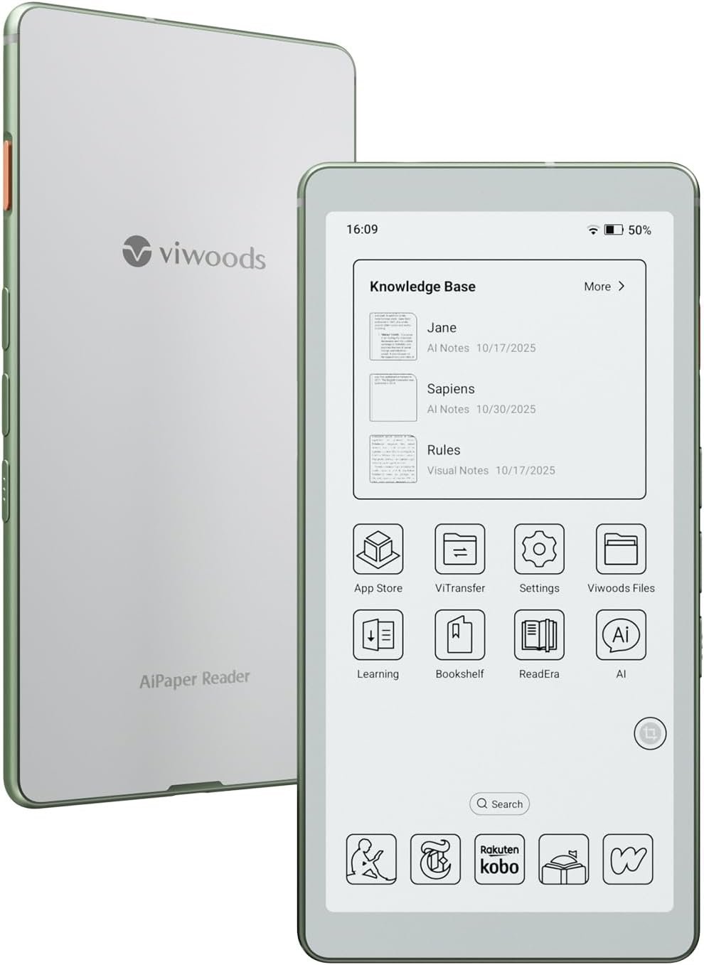6.13’’ Carta1300 AiPaper Reader with 4G Connectivity, Ultra-Thin & Light E Ink eReader Device, AI Integrated, 300PPI, Adjustable Front Light, 128GB Storage