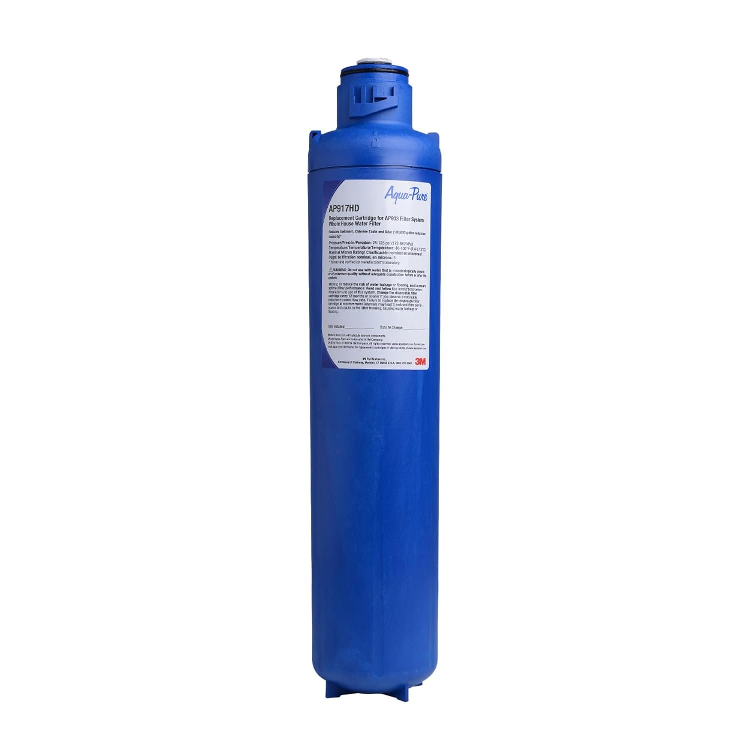 3M Aqua-Pure AP917HD Genuine Whole House Sanitary Quick Change Replacement Water Filter for AP903 System, Reduces Sediment, Chlorine Taste and Odor