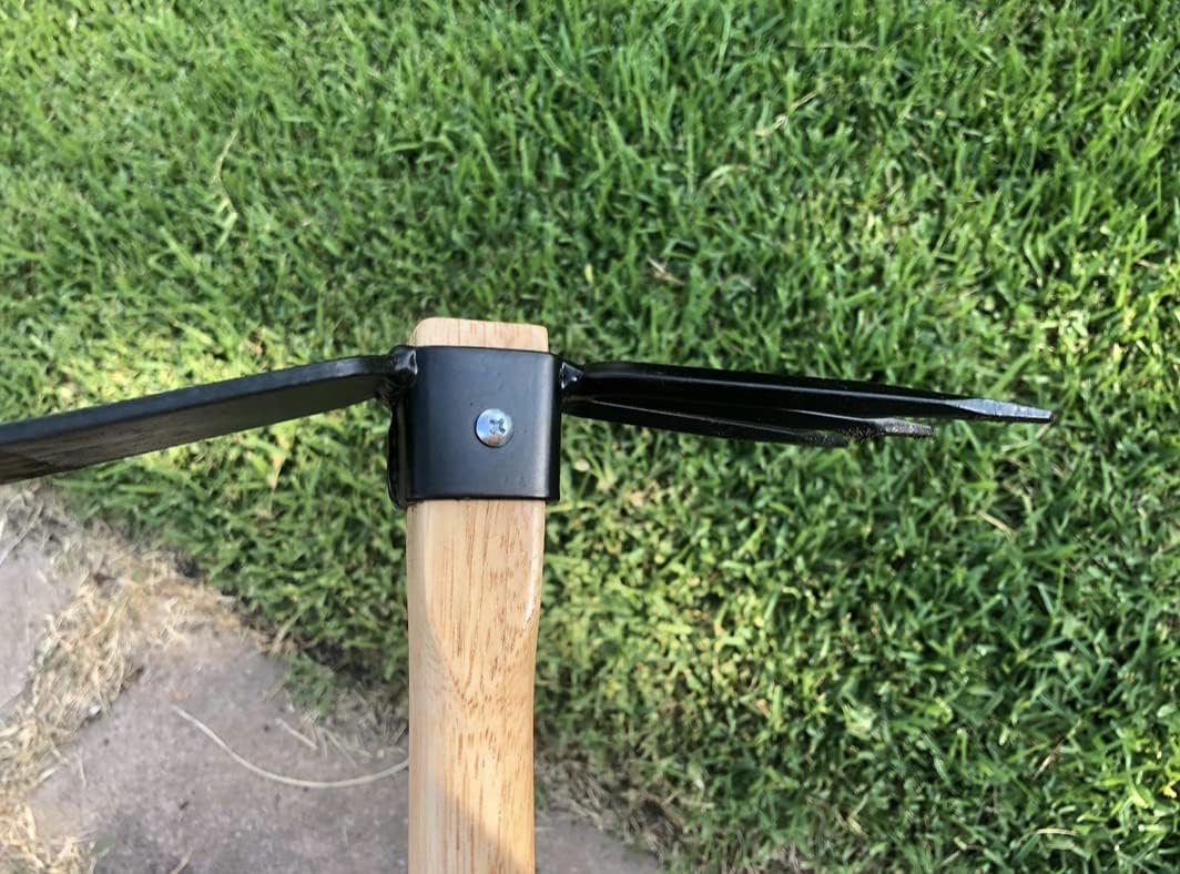 Edward Tools Hoe and Cultivator Hand Tiller – Carbon Steel Blade – Heavy Duty for loosening Soil, Weeding and Digging – Rubber Ergo Grip Handle – Rust Proof