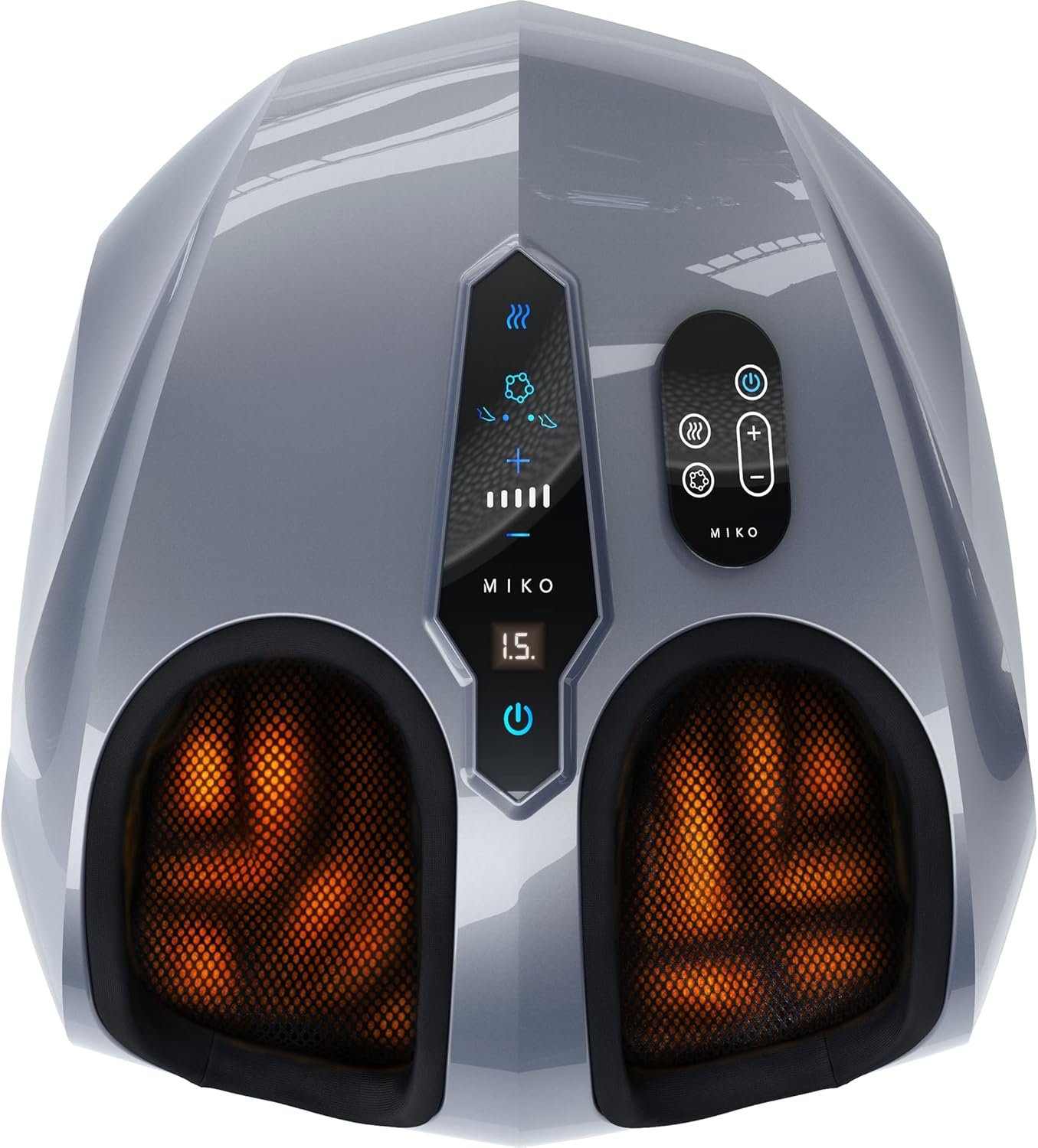 MIKO Foot Massager Machine – Deep Kneading, Shiatsu, Air Compression, and Heat Therapy – Plantar Fasciitis, Diabetics, Neuropathy, Fits Up to Men Size 12