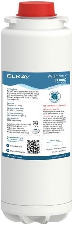 Elkay 51300C_3PK WaterSentry Lead + Microplastics NSF/ANSI Certified Filter (3-Pack) (Bottle Fillers)