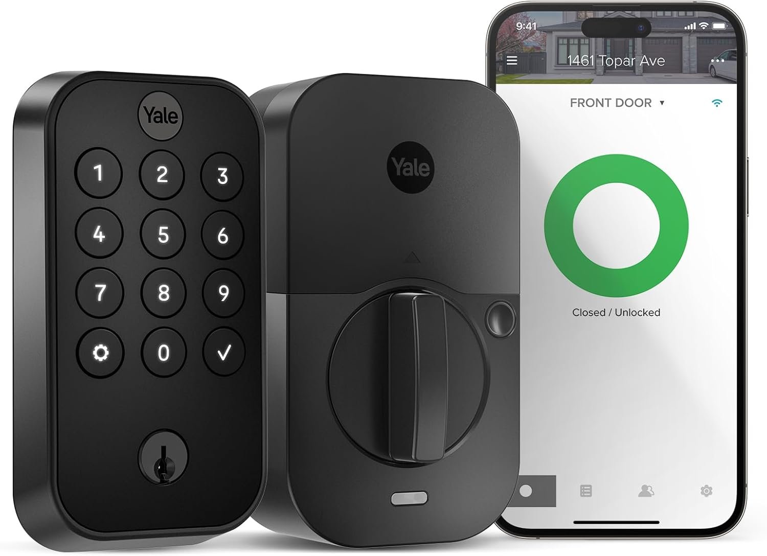 Yale Assure Lock 2 with Wi-Fi – Black Smart Lock for Front Door with Keypad, App Control, Backup Key, and Deadbolt – Secure Keyless Entry Door Lock, YRD410-WF1-BSP