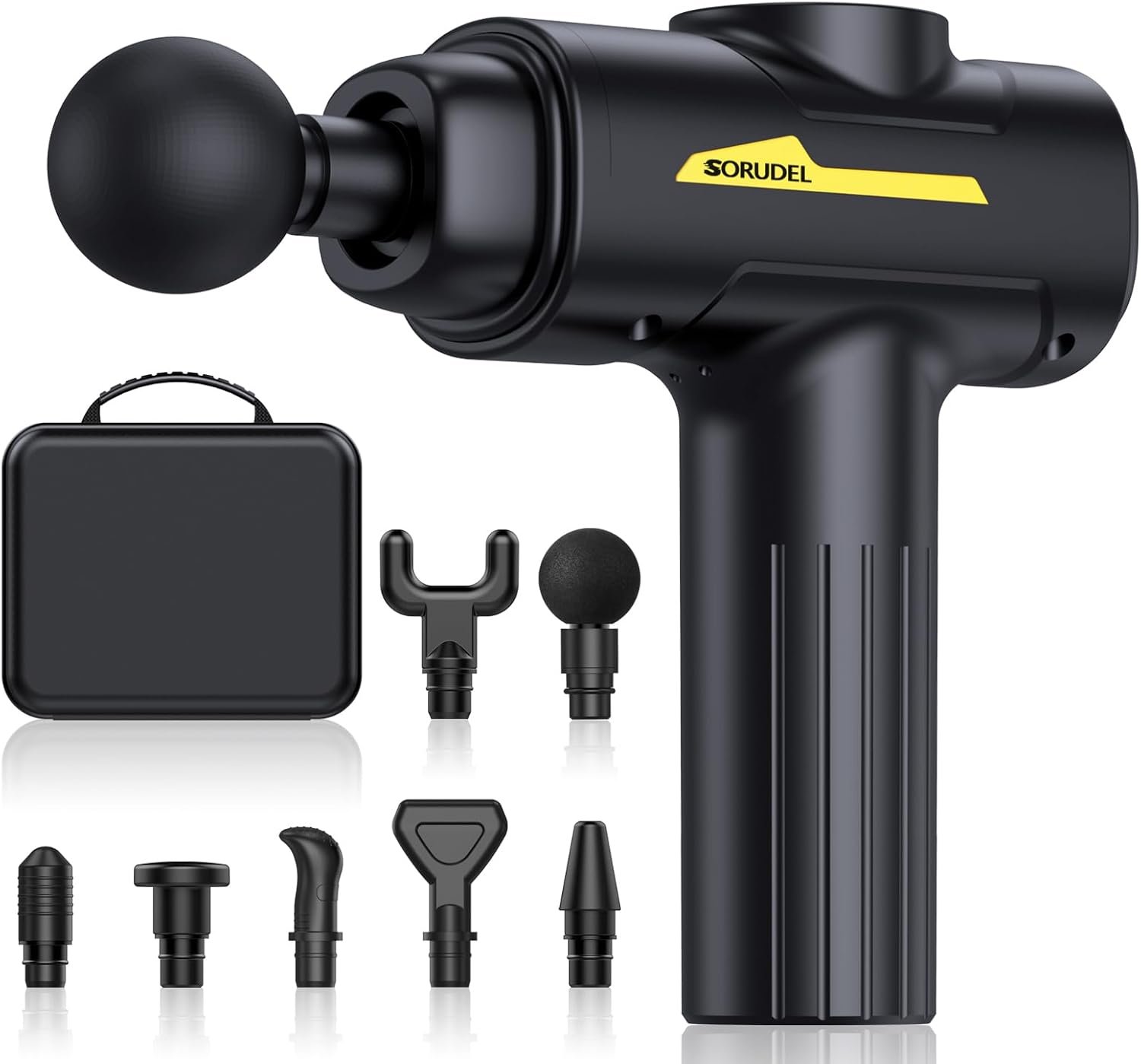 Massage Gun,Massage Gun Deep Tissue for Pain Relief with 7 Massage Heads & 6 Speeds and Carrying Case (Black)