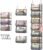 7 Tier Foldable Hanging Closet Organizer and Storage,Wire Closet Shelving with 5 S Hooks,Hanging Basket for Clothes Sweaters Shoes Handbags,Small Closet Organizers for Wardrobe Kitchen Laundry Room