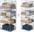 4-Tier Stackable Closet Organizers and Storage Shelves, Clothes Shelf Organizer Basket Bins, Foldable Sweater Storage for Closet Organizer System, Black (Patent Pending)