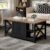 YITAHOME Black Coffee Table with Cabinet Doors, 2 Tiers Modern Coffee Tables for Living Room with Book Shelves, Rectangle Durable Wooden Coffee Table Center Table Easy Assembly, Brown and Black