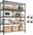 REIBII 1984LBS Storage Shelves with Wheels 75.2″H Wire Shelving Unit, Metal Shelving with Wheels & Feet, 5 Tier Adjustable Metal Dorm Storage Shelves for Pantry Kitchen Garage, 75.2″H x 35.5″W x 16″D